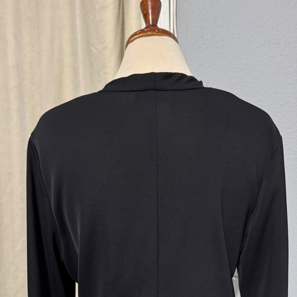 CDC Black Long Sleeve V Neck Tunic Stretch Top Embellished Floral Beaded Size 12 - Picture 6 of 12